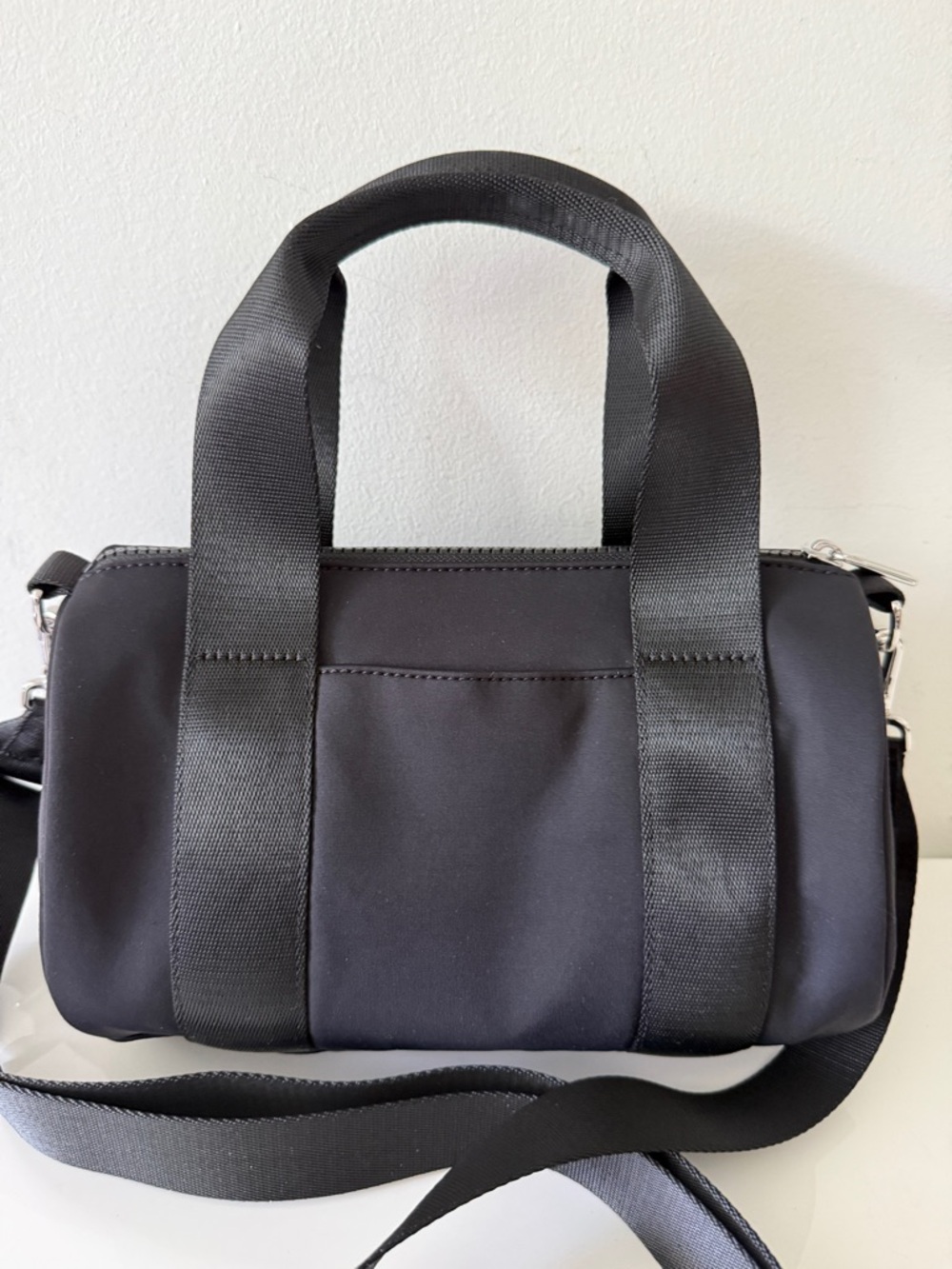 LULULEMON Knit Nylon Mini Barrel Duffle Bag Crossbody Handbag Black - Picture 4 of 8
